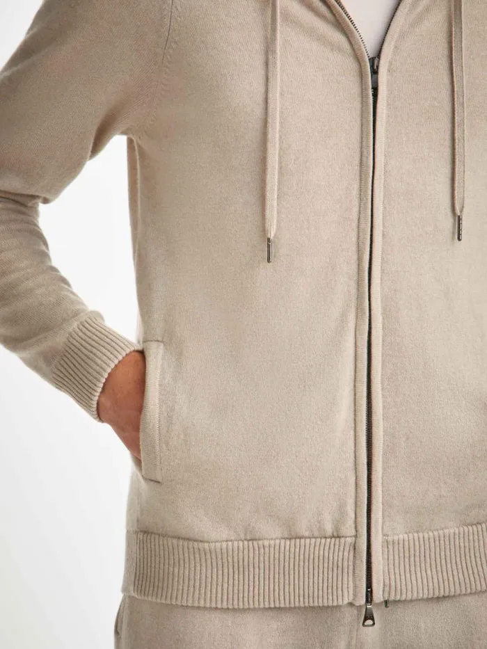 Derek Rose Hooded Tops Men Hoodie Finley Cashmere Oat