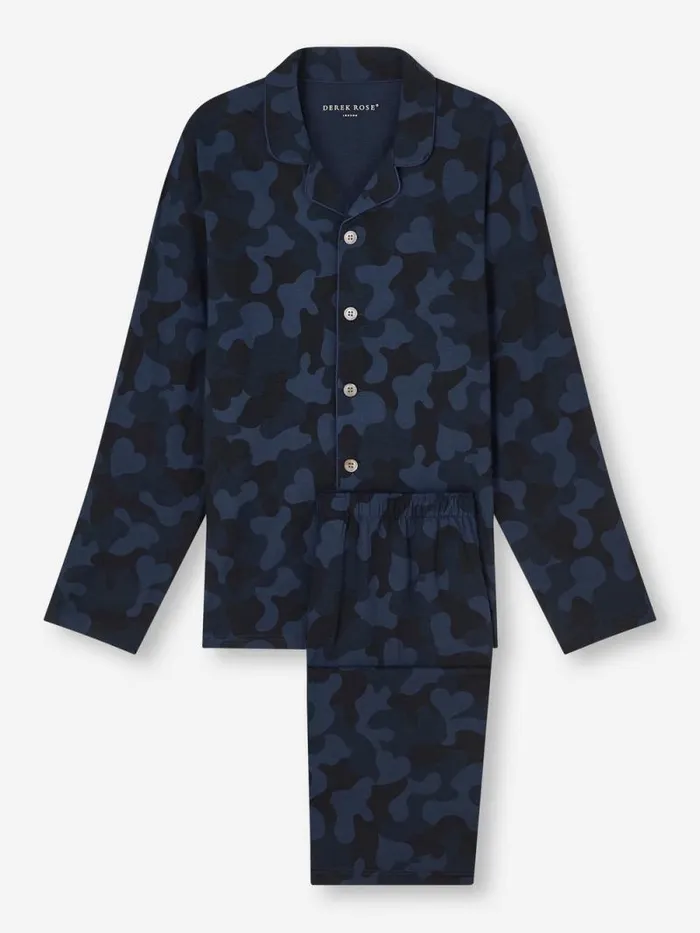 Derek Rose Jersey Pajamas Men Pajamas London 11 Micro Modal Navy