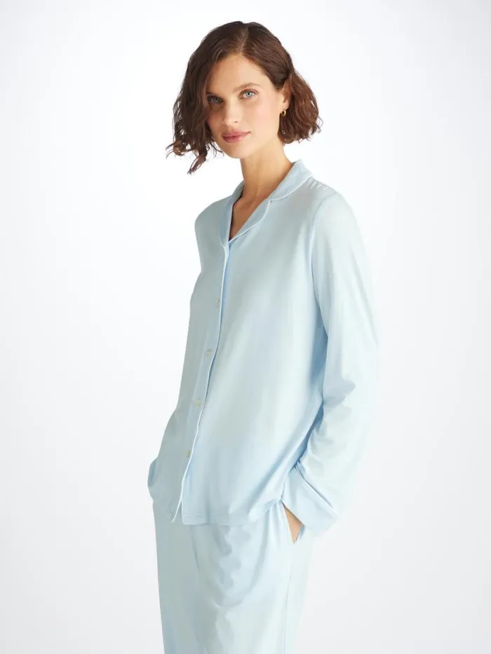 Derek Rose Jersey Pajamas Women Pajamas Lara Micro Modal Stretch Ice Blue