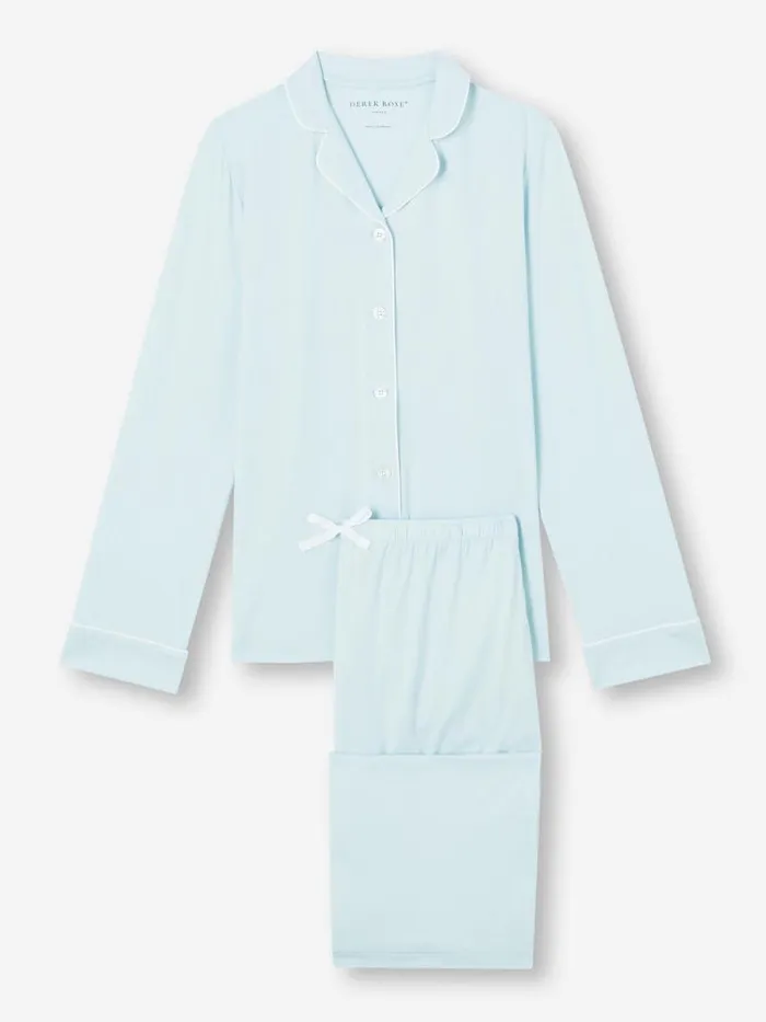 Derek Rose Jersey Pajamas Women Pajamas Lara Micro Modal Stretch Ice Blue