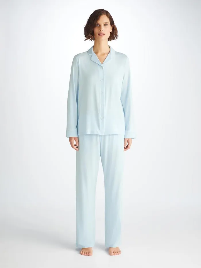 Derek Rose Jersey Pajamas Women Pajamas Lara Micro Modal Stretch Ice Blue