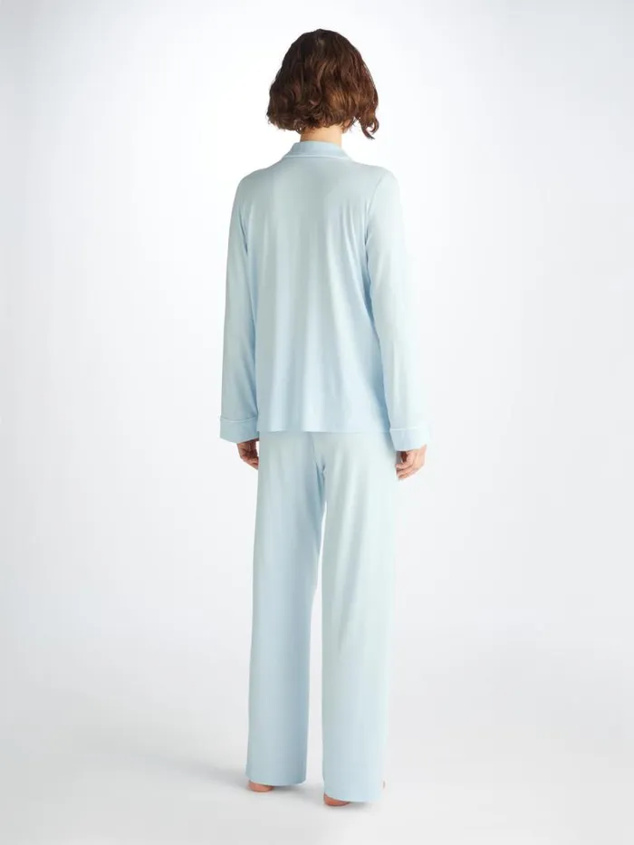 Derek Rose Jersey Pajamas Women Pajamas Lara Micro Modal Stretch Ice Blue