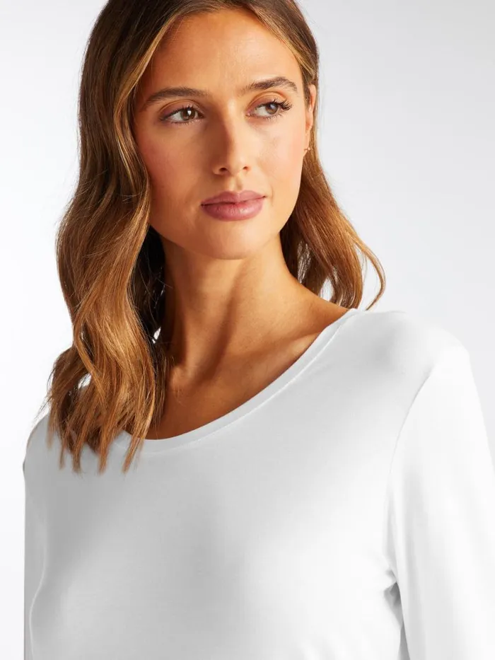 Derek Rose Long Sleeve TShirts Women Long Sleeve TShirt Lara Micro Modal Stretch White