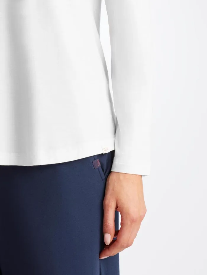 Derek Rose Long Sleeve TShirts Women Long Sleeve TShirt Lara Micro Modal Stretch White