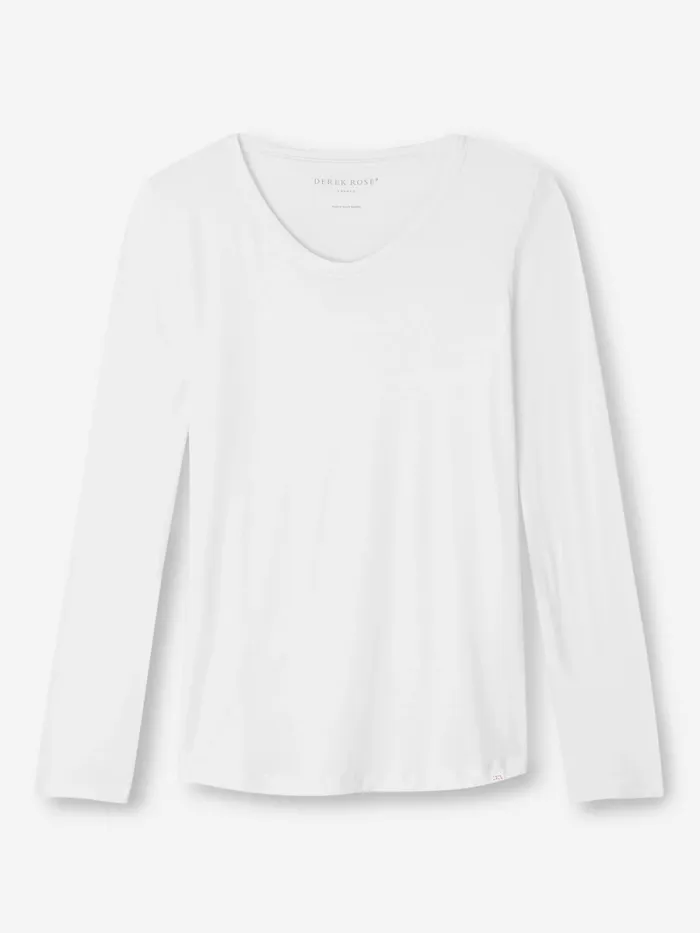 Derek Rose Long Sleeve TShirts Women Long Sleeve TShirt Lara Micro Modal Stretch White