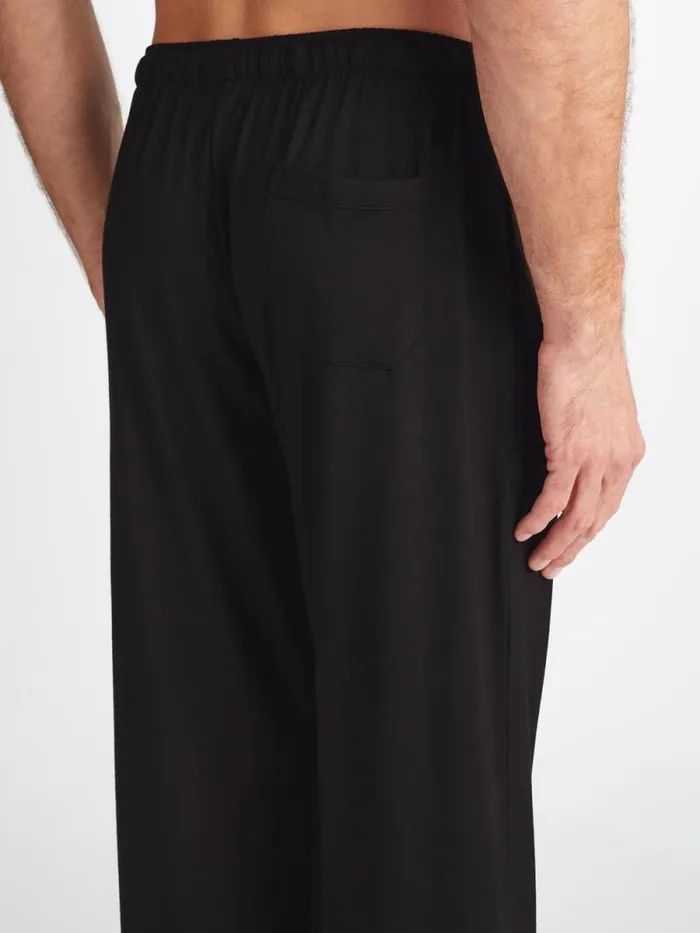 Derek Rose Lounge Pants Men Lounge Pants Basel Micro Modal Stretch Black