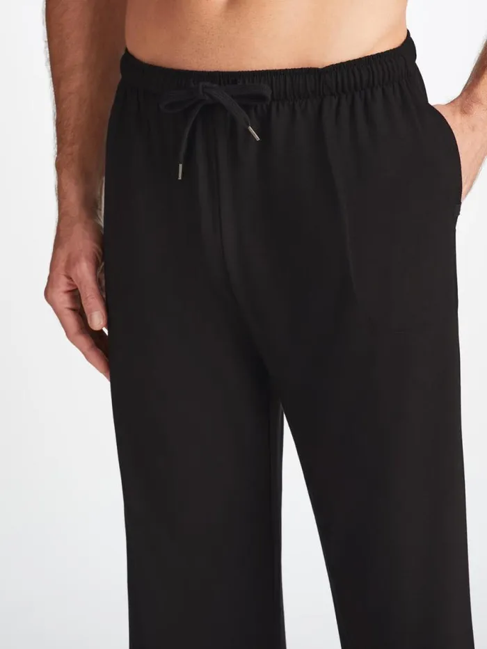 Derek Rose Lounge Pants Men Lounge Pants Basel Micro Modal Stretch Black