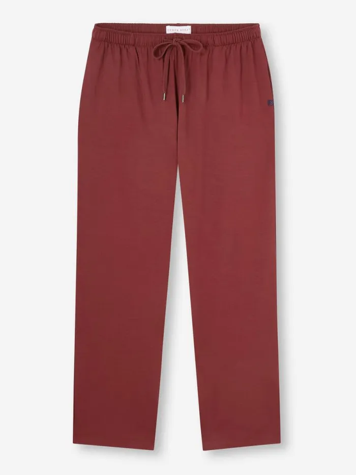 Derek Rose Lounge Pants Men Lounge Pants Basel Micro Modal Stretch Burgundy