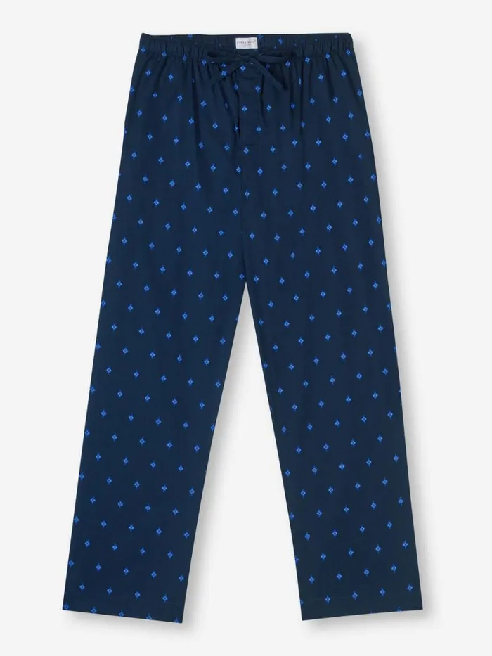 Derek Rose Lounge Pants Men Lounge Pants Nelson 98 Cotton Batiste Navy