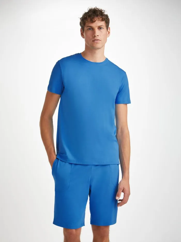 Derek Rose Lounge Shorts Men Lounge Shorts Basel Micro Modal Stretch Azure Blue Derek Rose Lounge Shorts Men Lounge Shorts Basel Micro Modal Stretch Azure Blue