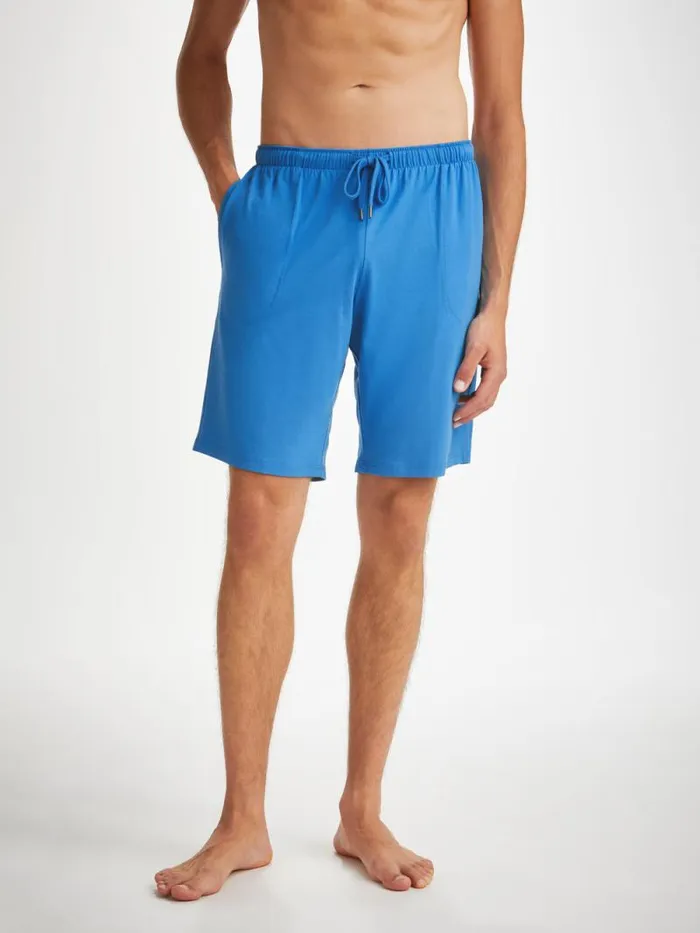 Derek Rose Lounge Shorts Men Lounge Shorts Basel Micro Modal Stretch Azure Blue
