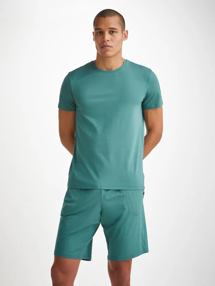 Derek Rose Lounge Shorts Men Lounge Shorts Basel Micro Modal Stretch Teal