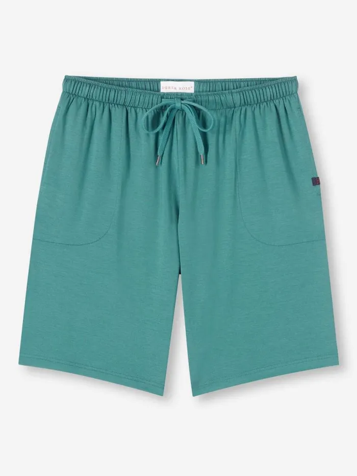 Derek Rose Lounge Shorts Men Lounge Shorts Basel Micro Modal Stretch Teal