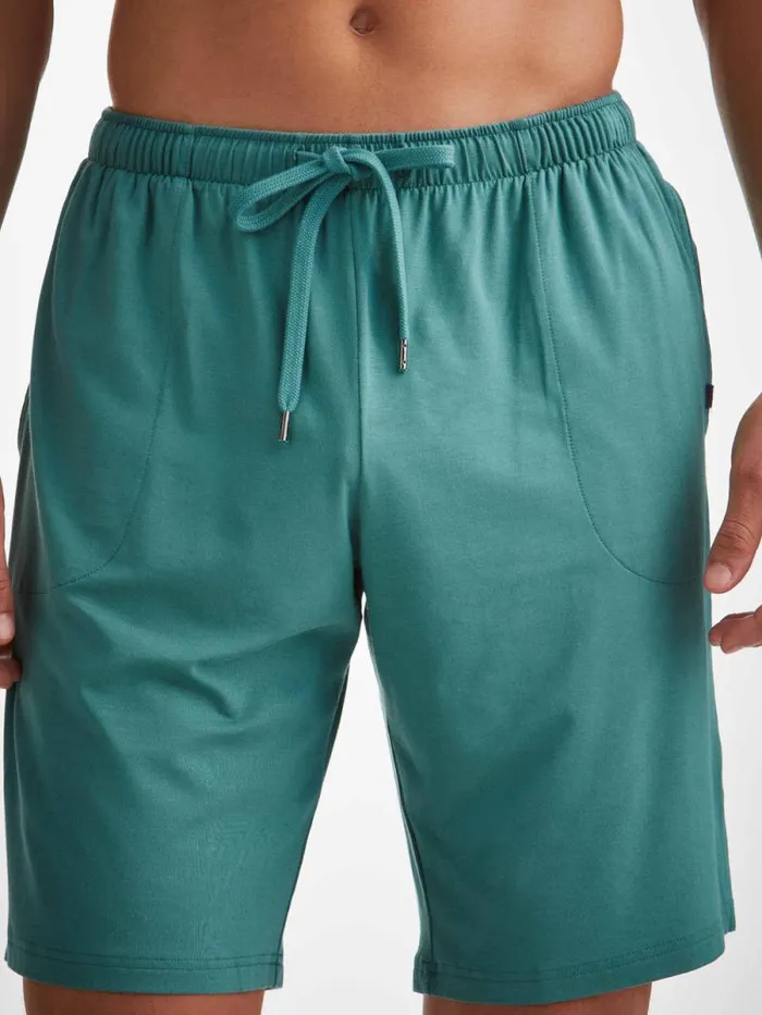 Derek Rose Lounge Shorts Men Lounge Shorts Basel Micro Modal Stretch Teal