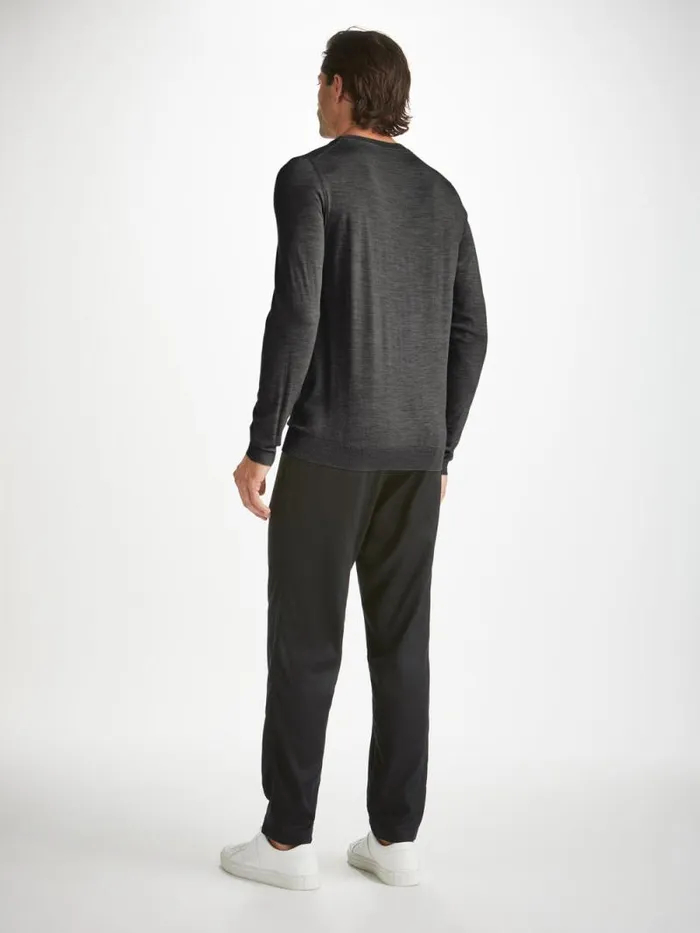 Derek Rose Merino Sweaters and Hoodies Men Sweater Orson Merino Wool Charcoal