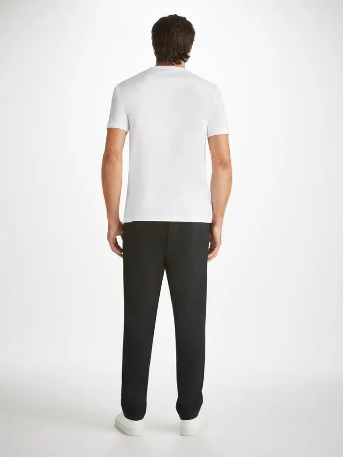 Derek Rose Short Sleeve TShirts Men TShirt Barny Pima Cotton White