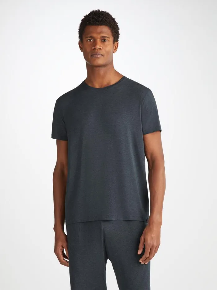 Derek Rose Short Sleeve TShirts Men TShirt Marlowe Micro Modal Stretch Anthracite Derek Rose Short Sleeve TShirts Men TShirt Marlowe Micro Modal Stretch Anthracite