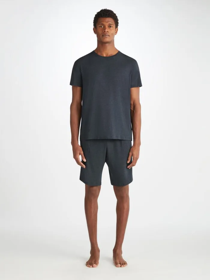 Derek Rose Short Sleeve TShirts Men TShirt Marlowe Micro Modal Stretch Anthracite