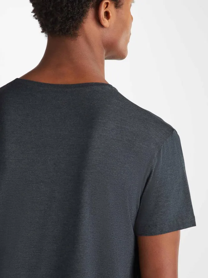 Derek Rose Short Sleeve TShirts Men TShirt Marlowe Micro Modal Stretch Anthracite