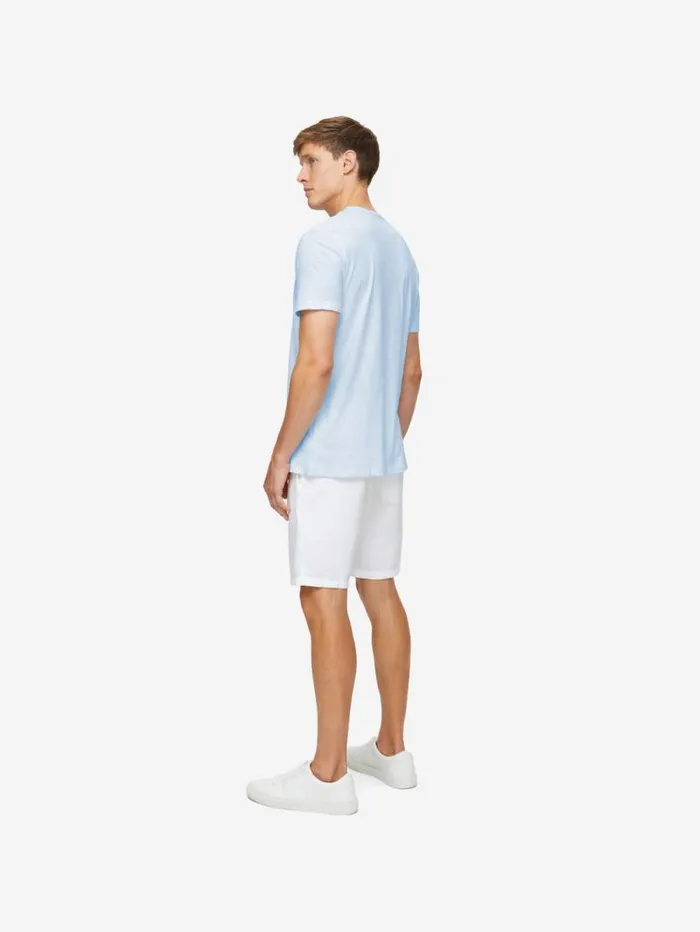 Derek Rose Short Sleeve TShirts Men TShirt Reece Cotton Blue