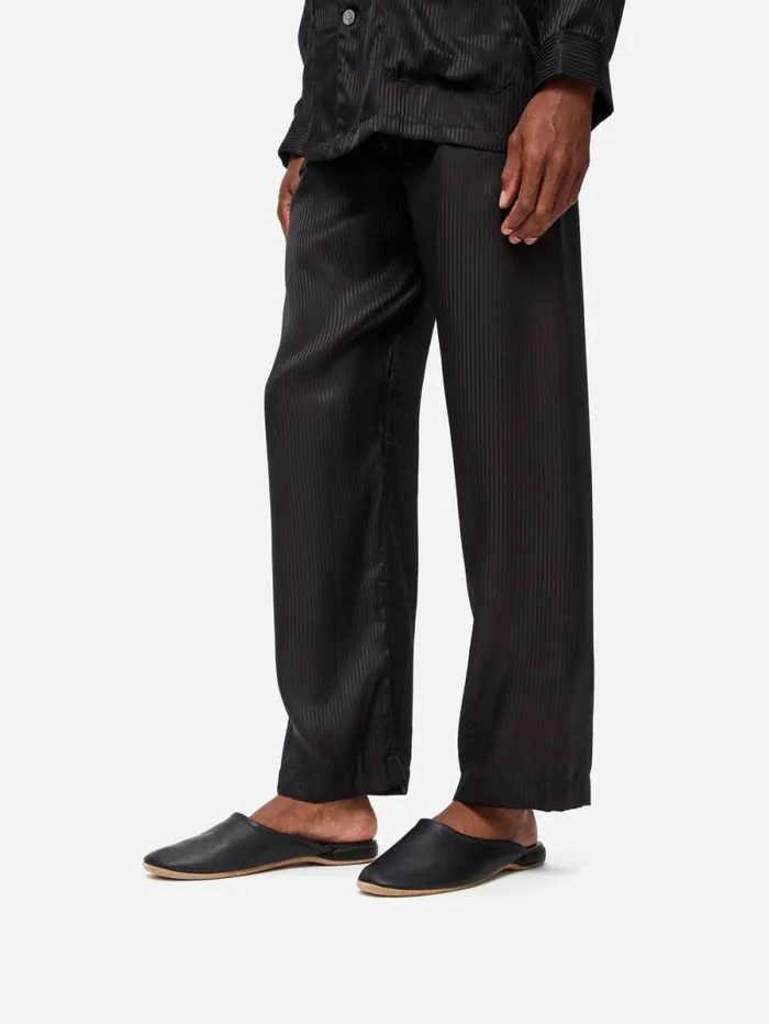 Derek Rose Slippers MenSlippers Mule Slippers Morgan Calfskin Leather Black
