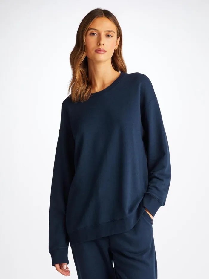 Derek Rose Sweatshirts Women Sweatshirt Quinn Cotton Modal Stretch Navy