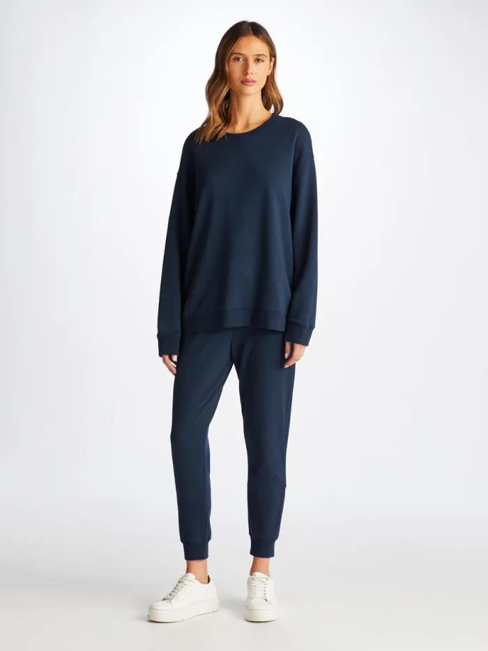 Derek Rose Sweatshirts Women Sweatshirt Quinn Cotton Modal Stretch Navy