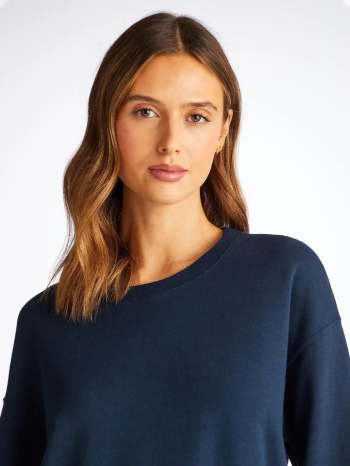 Derek Rose Sweatshirts Women Sweatshirt Quinn Cotton Modal Stretch Navy