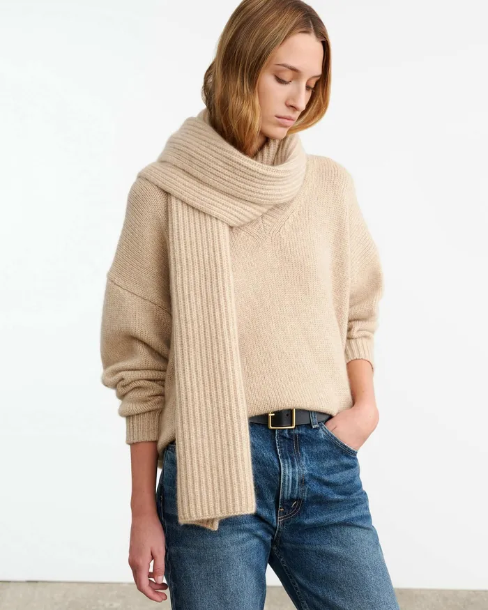 DIMA CASHMERE SCARF Black Women Nili Lotan Belts and Accessories