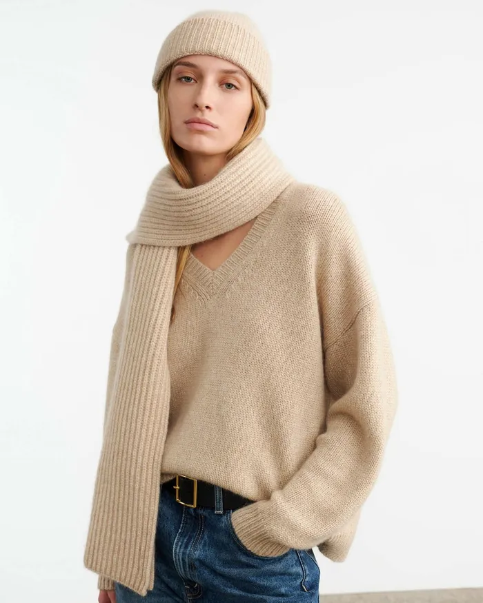 DIMA CASHMERE SCARF Black Women Nili Lotan Belts and Accessories