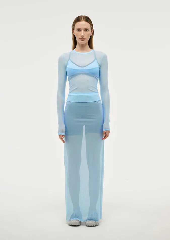 DISCOVERY MESH LONG SLEEVE TEE IN SKY BLUE Women LongSleeveTops PE Nation