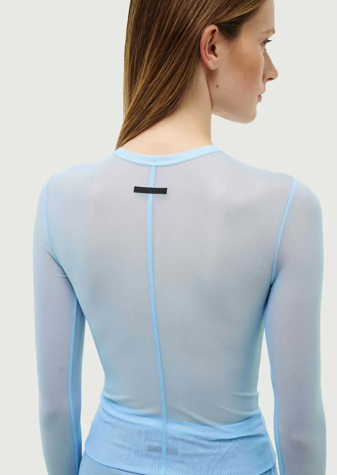 DISCOVERY MESH LONG SLEEVE TEE IN SKY BLUE Women LongSleeveTops PE Nation