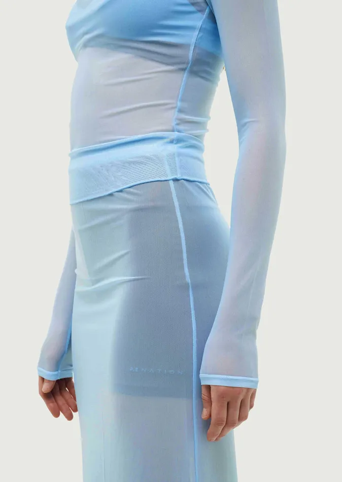 DISCOVERY MESH LONG SLEEVE TEE IN SKY BLUE Women LongSleeveTops PE Nation
