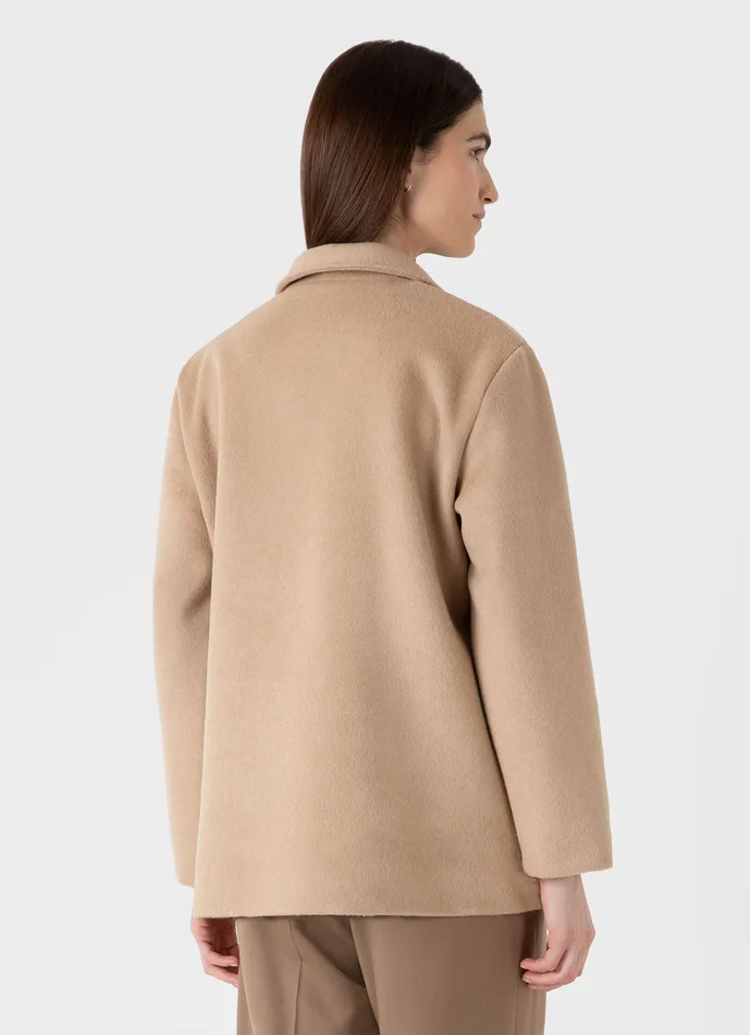 Double Faced Twin Pocket Jacket Light Camel Women Jackets and Coats ussunspel Double Faced Twin Pocket Jacket Light Camel Women Jackets and Coats ussunspel