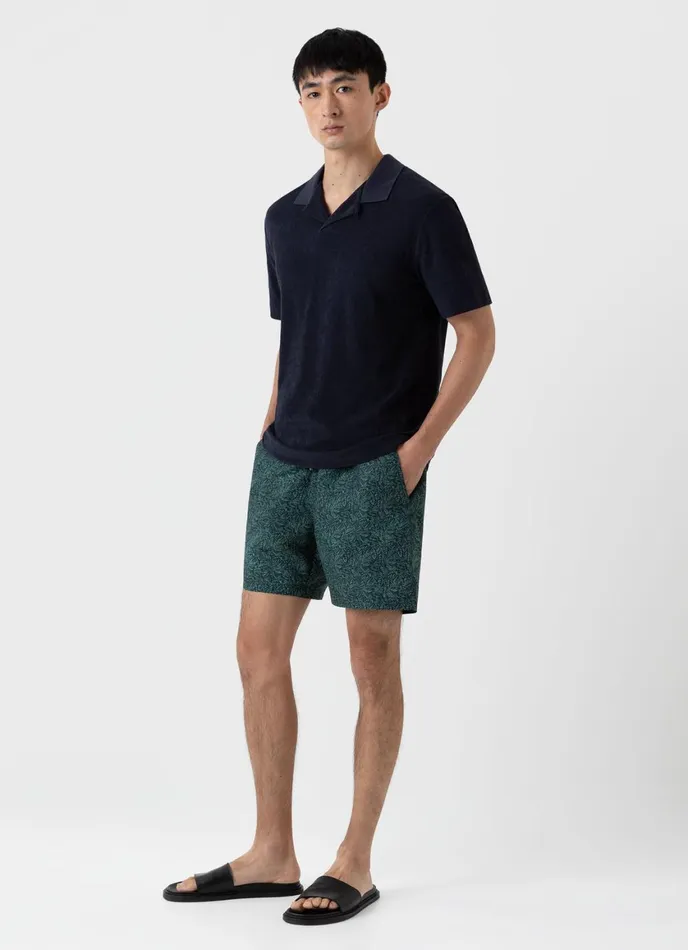 Drawstring Swim Shorts Seaweed Tropics Print Men SUNSPEL Swimwear