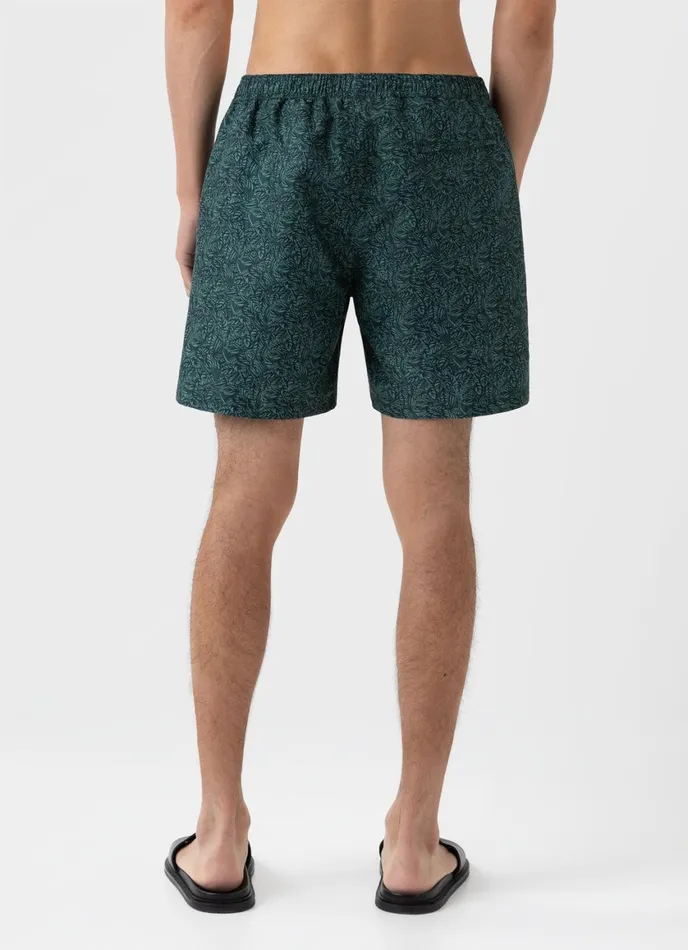Drawstring Swim Shorts Seaweed Tropics Print Men SUNSPEL Swimwear
