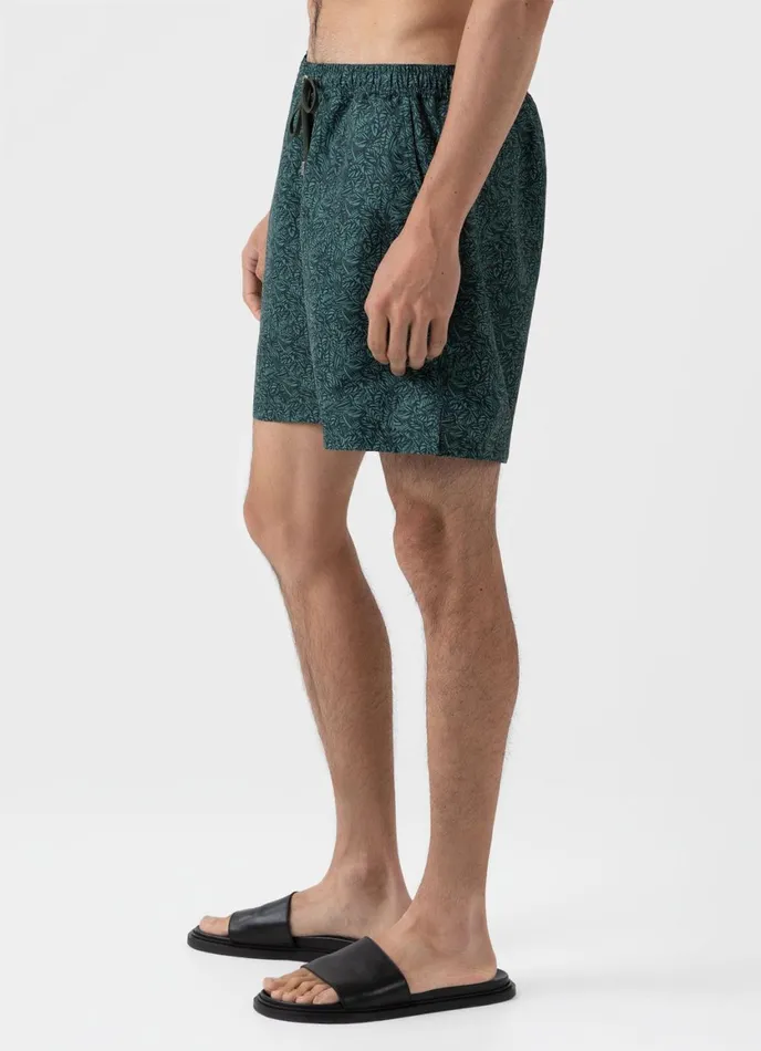 Drawstring Swim Shorts Seaweed Tropics Print Men SUNSPEL Swimwear