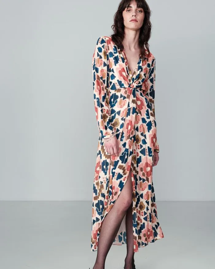 DRESS BEIGE NOUR Shop Grace and Mila Printed Dresses