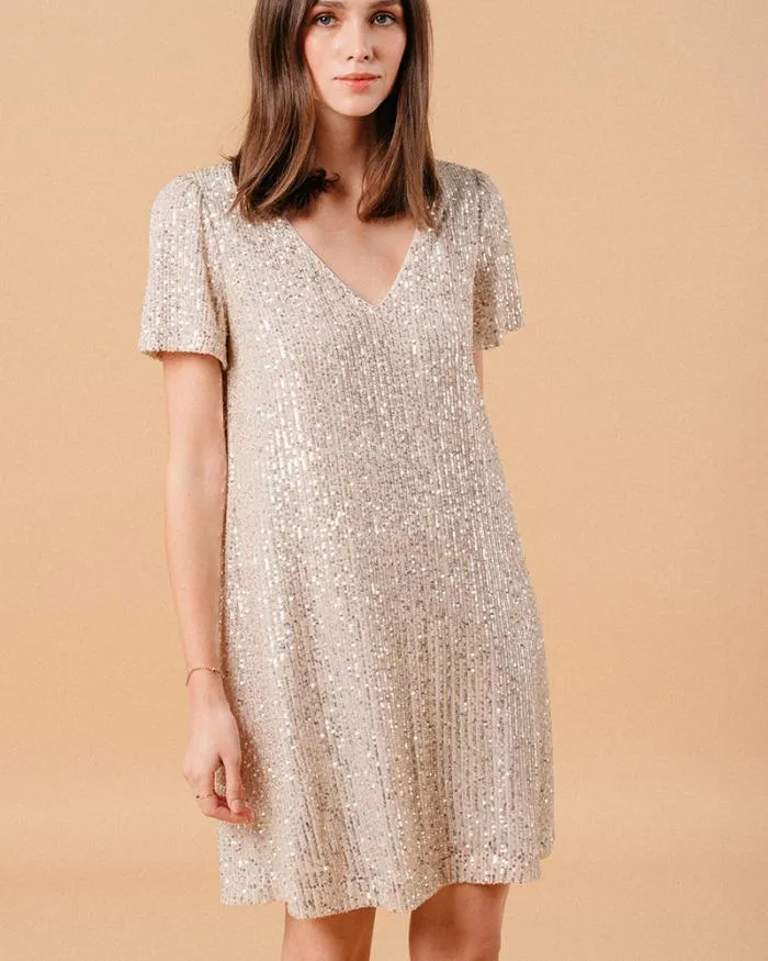 DRESS ECRU MONICA Shop Grace and Mila Formal Dresses