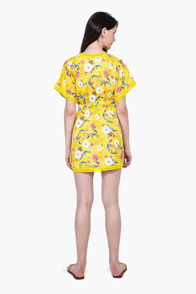 Dresses America and Beyond Women Sunshine Florals Pompom Dress Dresses America and Beyond Women Sunshine Florals Pompom Dress