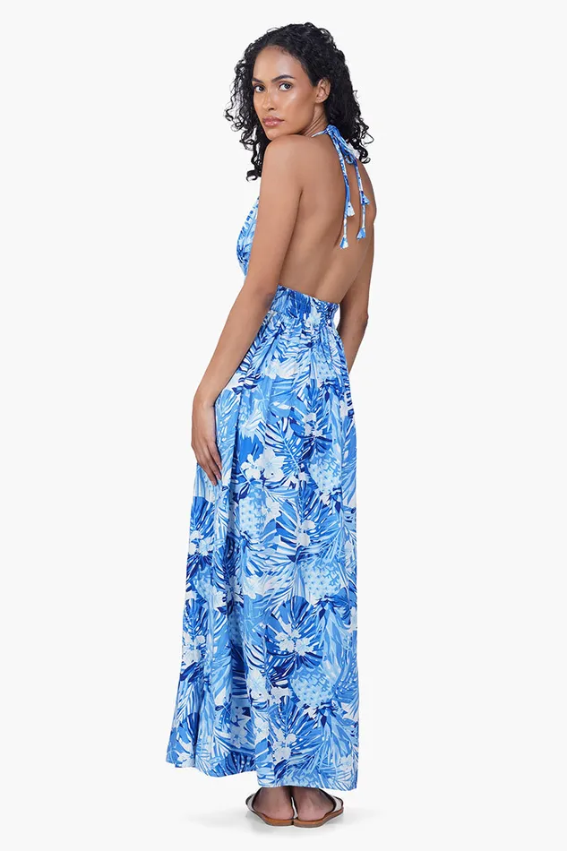 Dresses America and Beyond Women Tropical Blue Maxi Dress