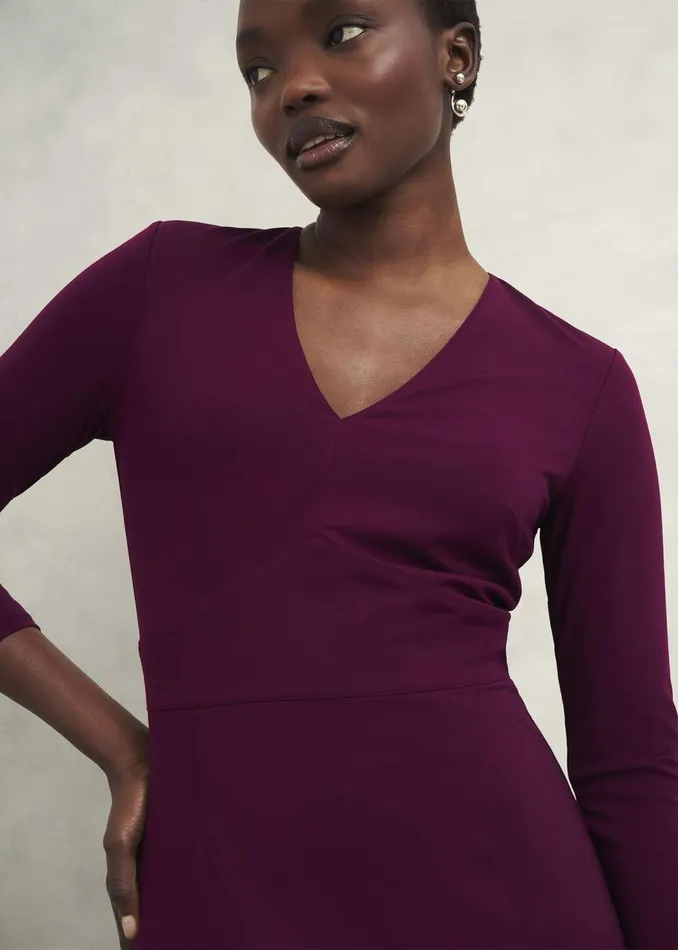Dresses and Jumpsuits Women HOBBS Petite Mirabel Ponte Dress Warm Plum