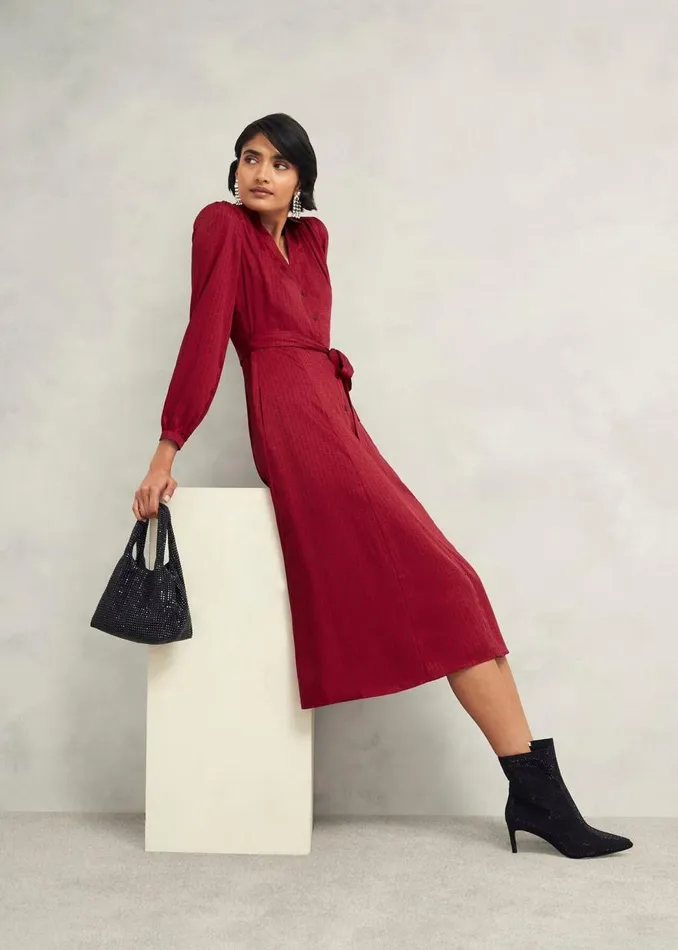 Dresses and Jumpsuits Women HOBBS Petite Yvonne Shirt Dress Red Multi