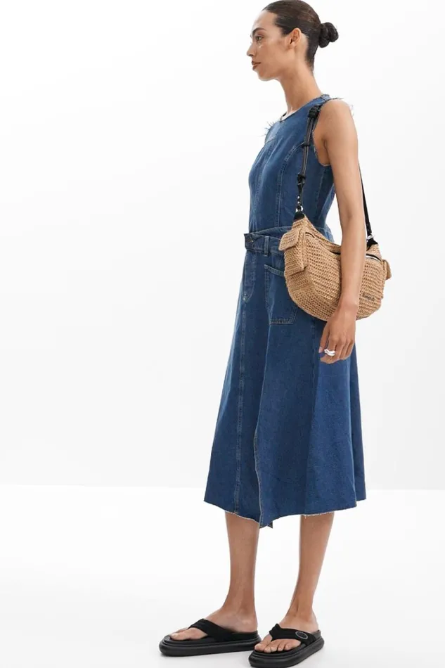 Dresses And Jumpsuits Women Desigual Denim Midi Dress Blue