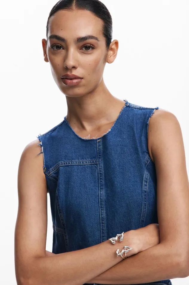 Dresses And Jumpsuits Women Desigual Denim Midi Dress Blue
