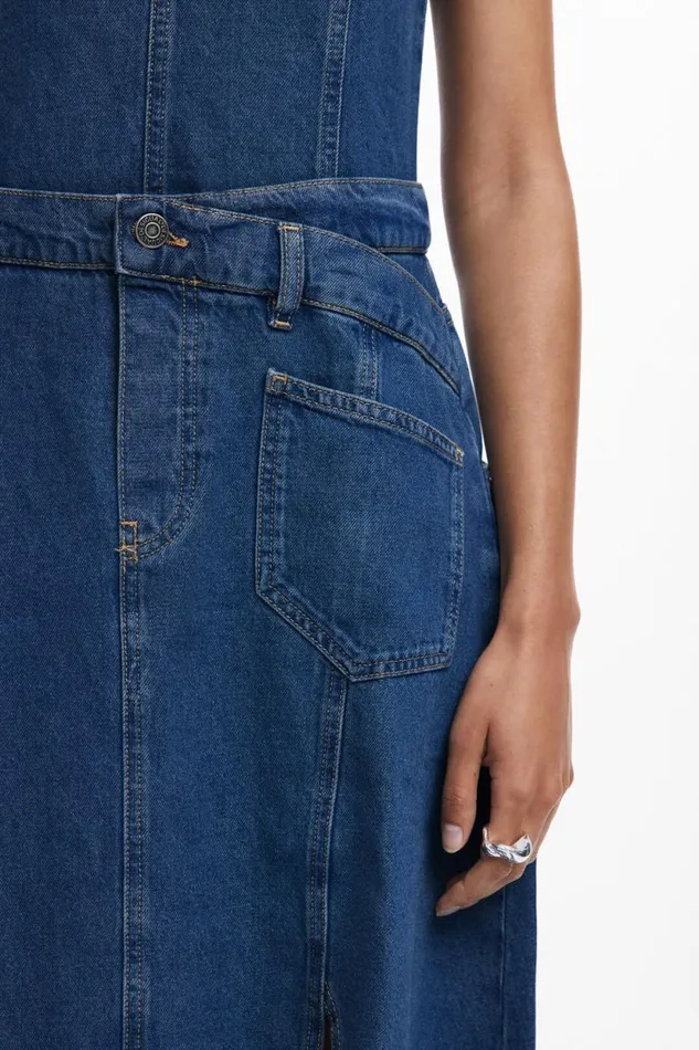 Dresses And Jumpsuits Women Desigual Denim Midi Dress Blue