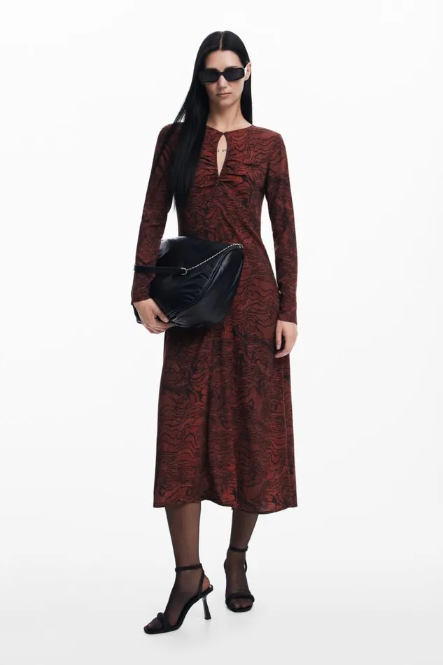 Dresses And Jumpsuits Women Desigual Dress With Desigual Lines Red