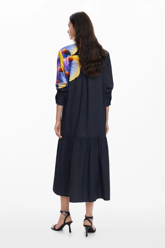 Dresses And Jumpsuits Women Desigual Floral Shirt Dress M Christian Lacroix Black