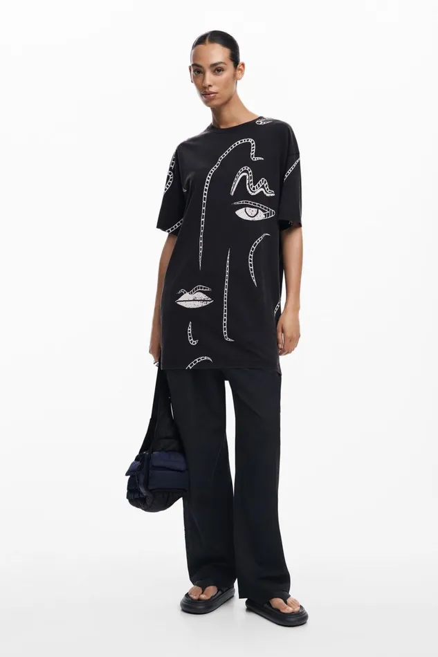 Dresses And Jumpsuits Women Desigual Illustrated Dress Black