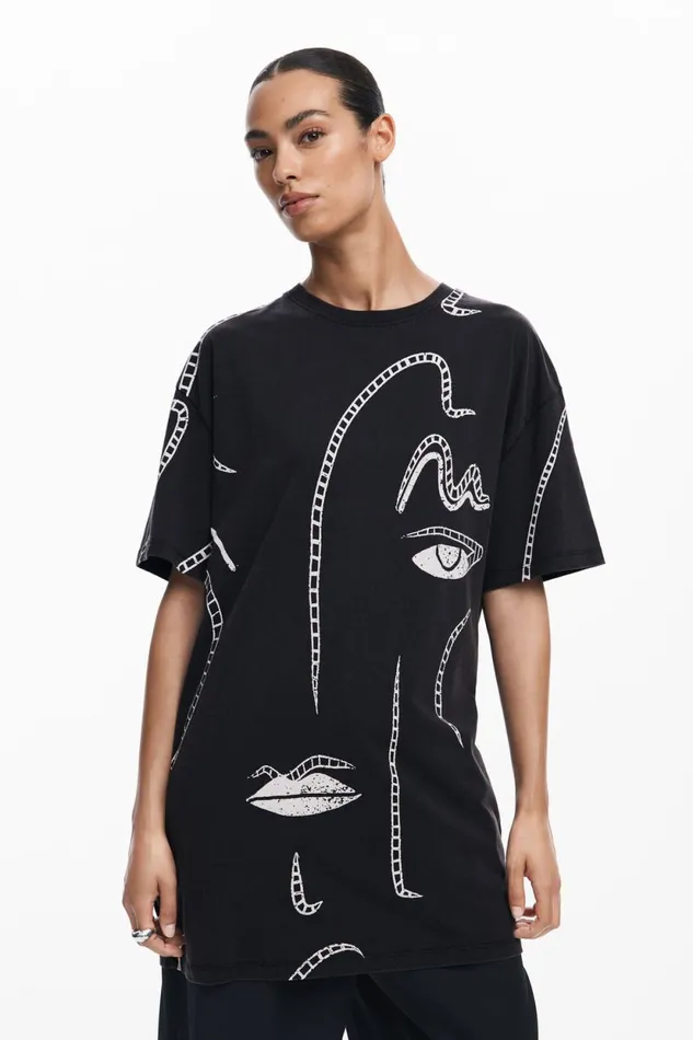 Dresses And Jumpsuits Women Desigual Illustrated Dress Black